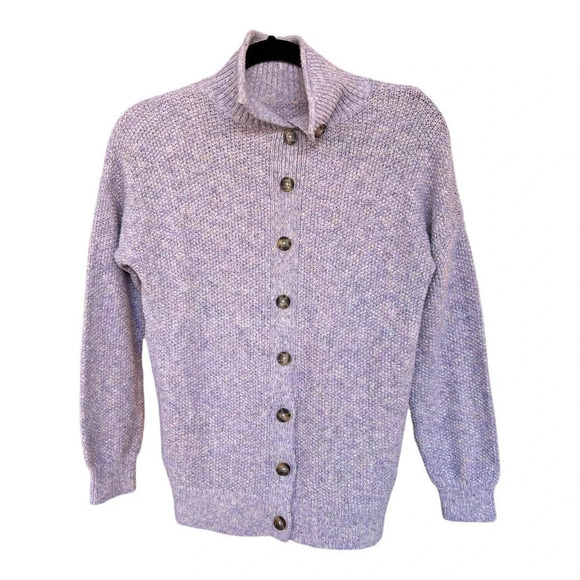 Abercrombie & Fitch Women's Purple Knit Turtleneck Sweater Buttoned Back Size XS - Picture 4 of 9